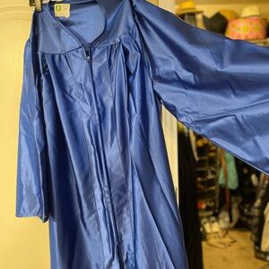 EUC blue graduation cap & gown used for one day.